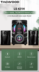 Tagwood LS-421H 2.1CH 6000W PMPO Bluetooth Subwoofer Speaker System