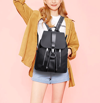 Fashion Women's PU Leather Backpack Handbag - Flat Bottom School & Travel Bag