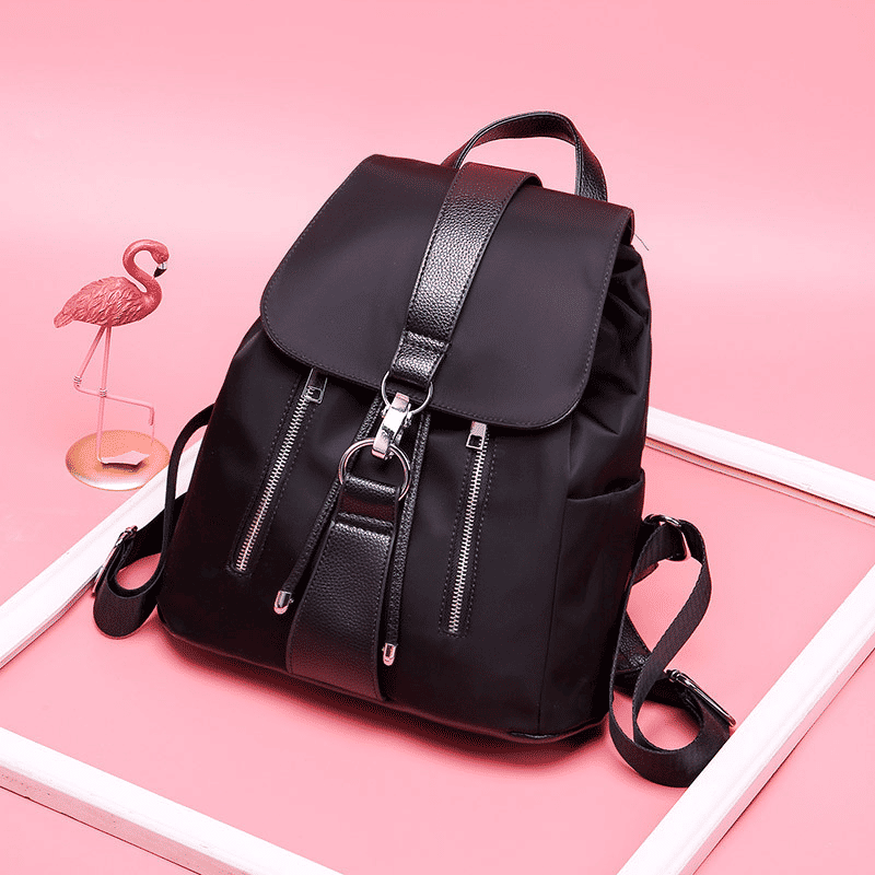 Fashion Women's PU Leather Backpack Handbag - Flat Bottom School & Travel Bag