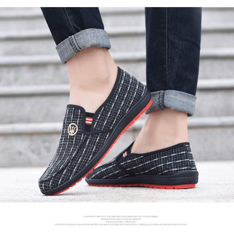Men's Lightweight Canvas Loafers: Breathable, Soft Sole Casual Walking Sports Shoes