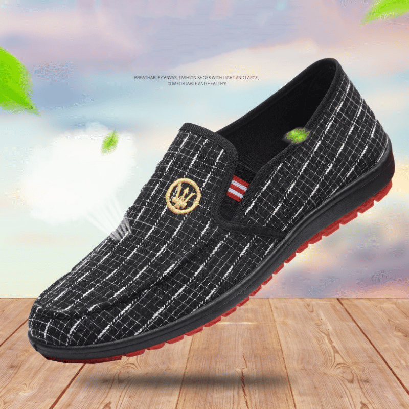 Men's Lightweight Canvas Loafers: Breathable, Soft Sole Casual Walking Sports Shoes
