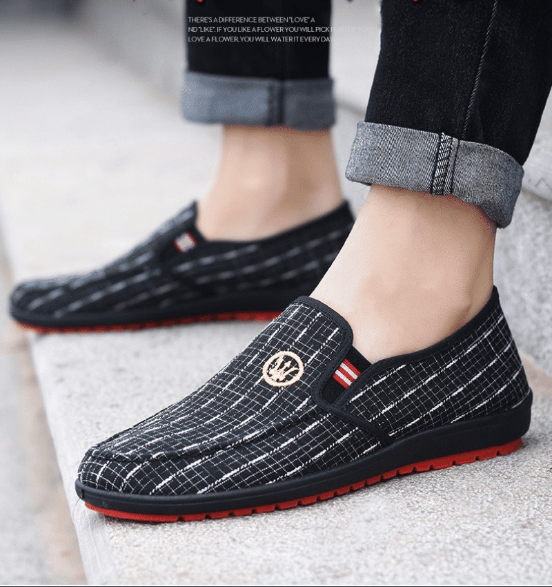 Men's Lightweight Canvas Loafers: Breathable, Soft Sole Casual Walking Sports Shoes