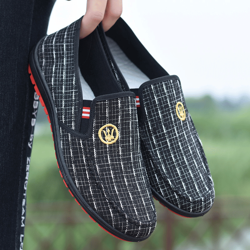 Men's Lightweight Canvas Loafers: Breathable, Soft Sole Casual Walking Sports Shoes