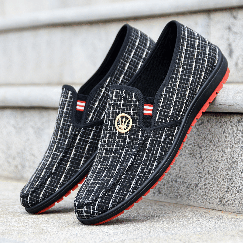 Men's Lightweight Canvas Loafers: Breathable, Soft Sole Casual Walking Sports Shoes