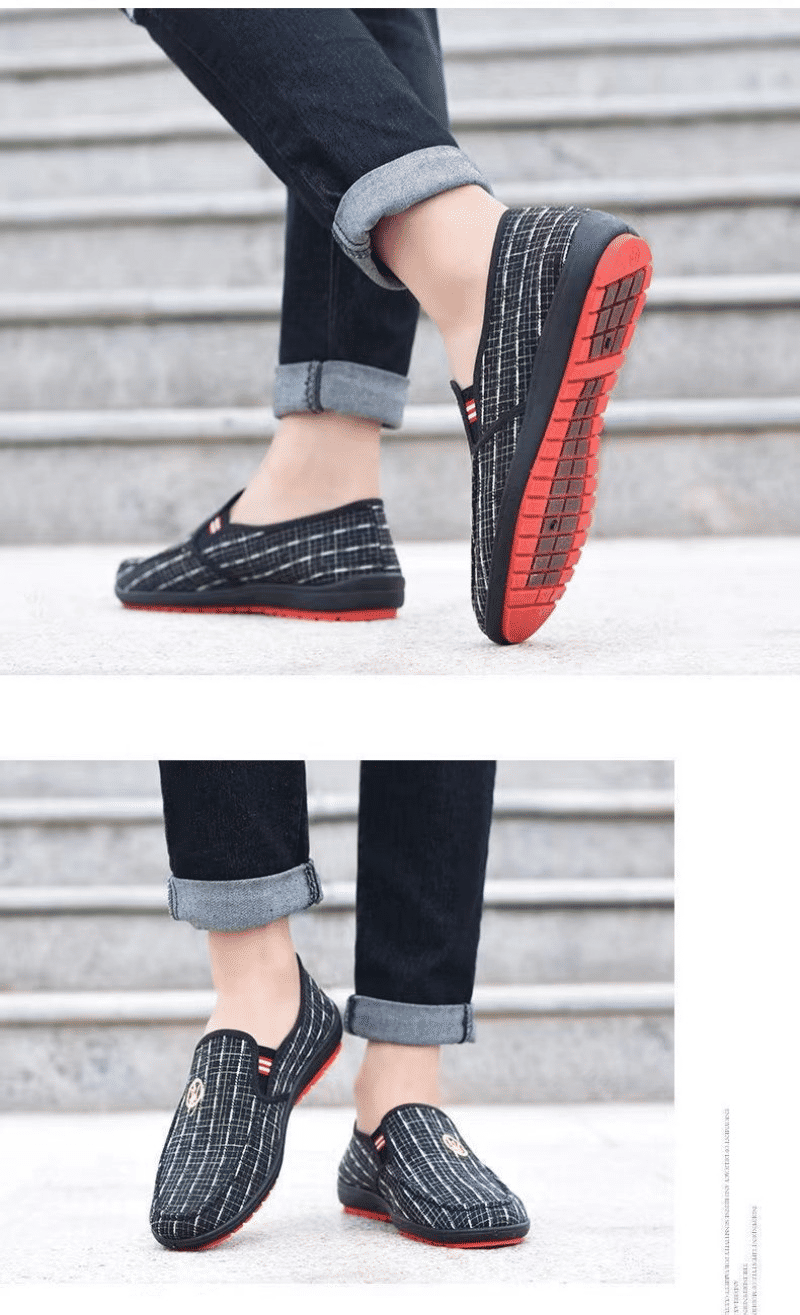 Men's Lightweight Canvas Loafers: Breathable, Soft Sole Casual Walking Sports Shoes