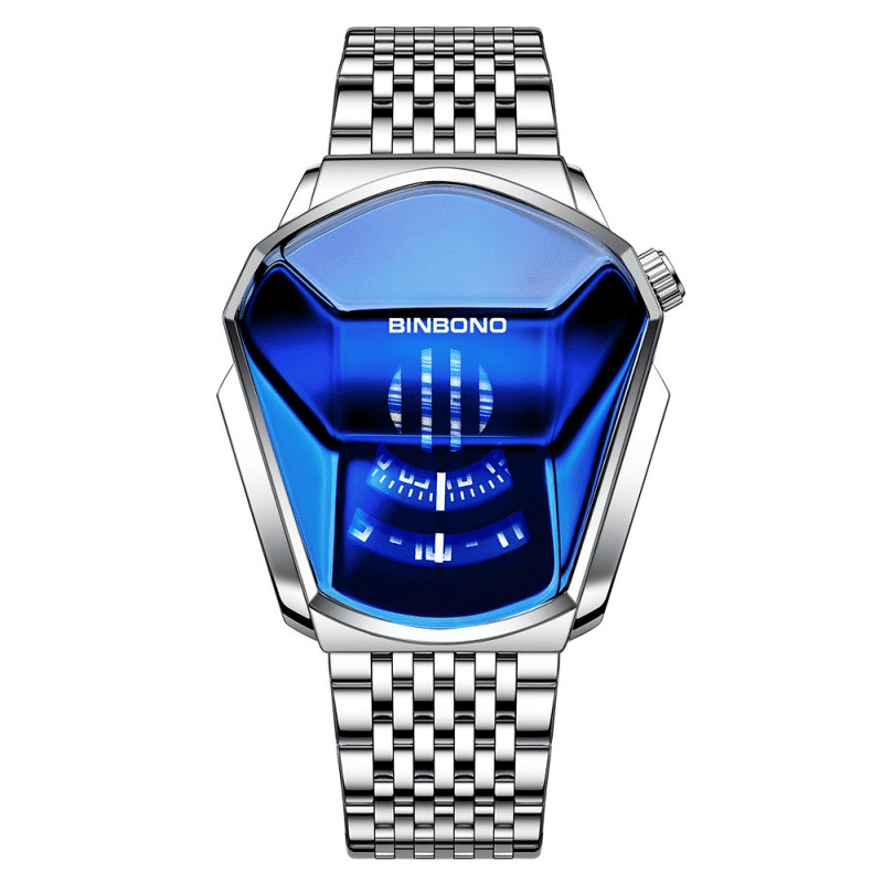 BINBOND Men's Fashion Quartz Watch Large Dial Locomotive Business Style