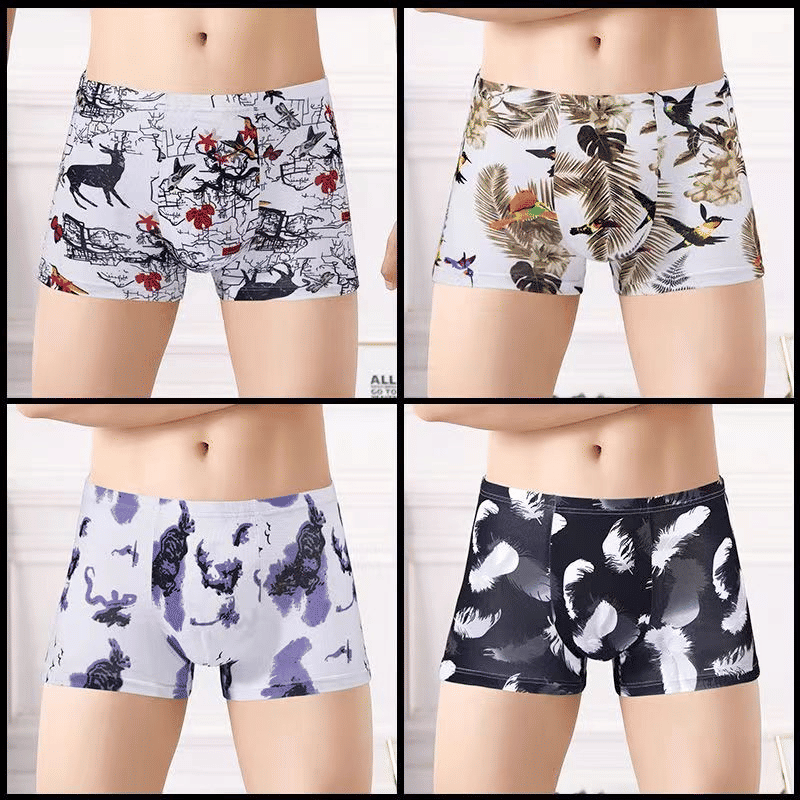SXCHEN 4-Pack Men's Ultra-Soft Stretch Boxer Briefs | Breathable Plus Size Underwear
