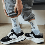 SXCHEN Men's Mid-Calf Athletic Socks: Trendy 5-Pack Cotton Blend Sports