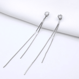 Elegant Long Crystal Tassel Dangle Earrings for Women: Wedding & Valentine's Jewelry