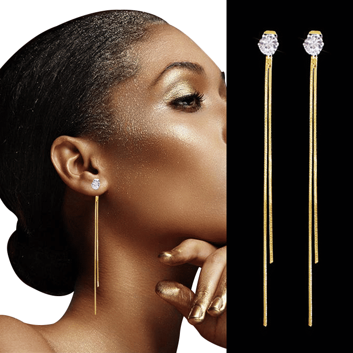 Elegant Long Crystal Tassel Dangle Earrings for Women: Wedding & Valentine's Jewelry
