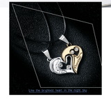 Romantic Couple Heart Pendant Necklace Set 'I Love You' Jewelry Gift