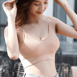 Comfortable Elastic Gathering Push-Up Bralette for Women - Seamless Sports Underwear
