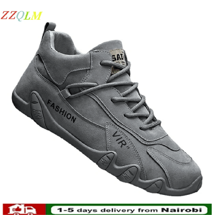 ZZQLM Men's High-Top Winter Warm Canvas Sneakers with Rubber Outsole