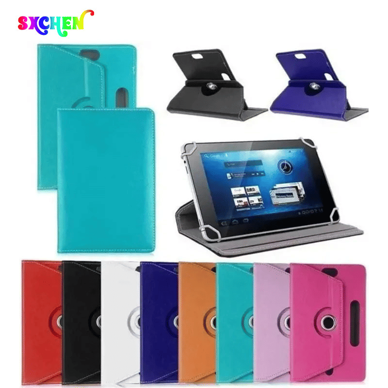 SXCHEN 10-inch Universal Tablet Case: Protective PU Leather 360-Degree Rotating Cover