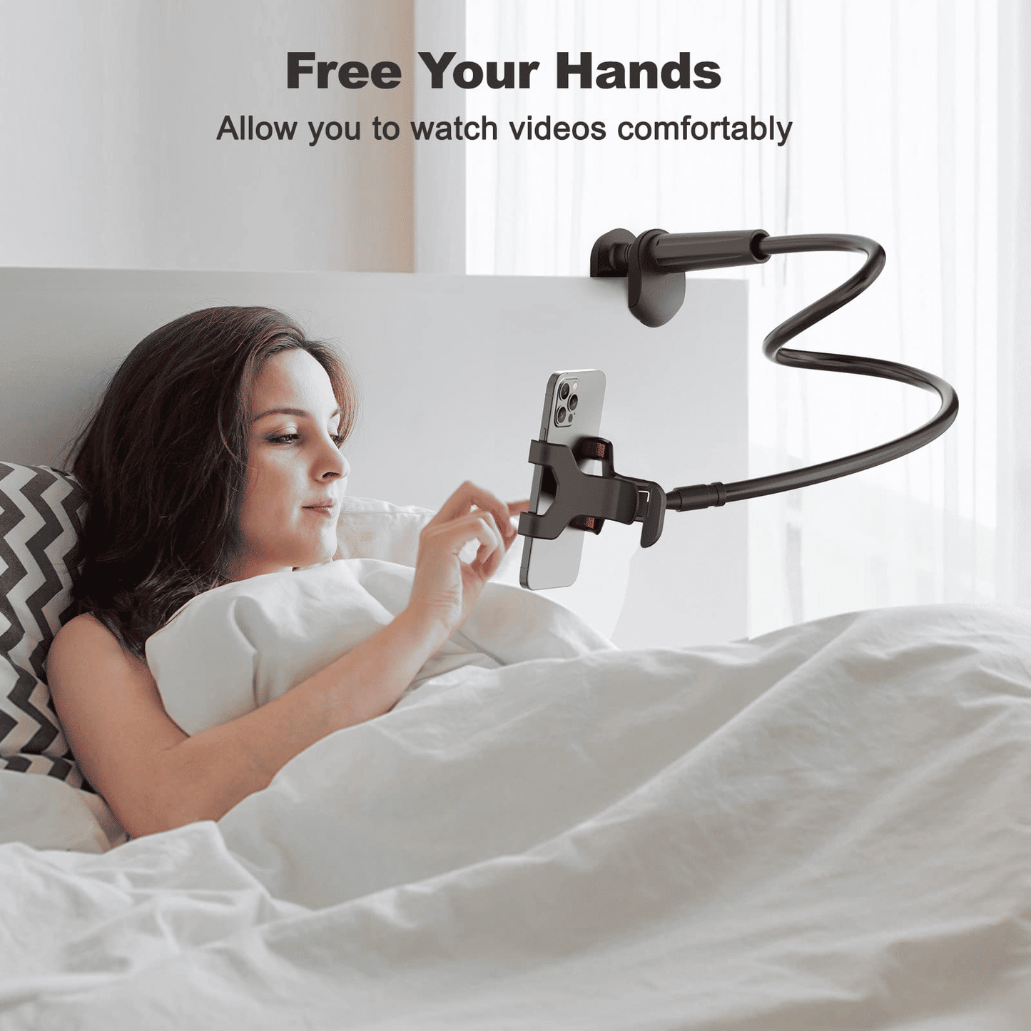 Universal Flexible Gooseneck Phone Stand Holder with 360° Rotation