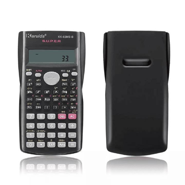 Portable Scientific Calculator 12 Digits Display School Office Stationery Multifunction Tool 82MS Black