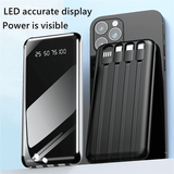 10000mAh Portable Power Bank | Built-in 4 Cables, LED Display, USB-C for All Devices