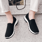 Men's Classic Black Laceless Canvas Loafers - Comfortable Rubber Flat Casual Shoes