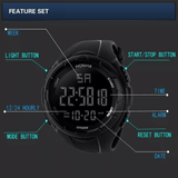 Men's Military Sports Watch Analog Digital LED Waterproof Rubber Strap Black