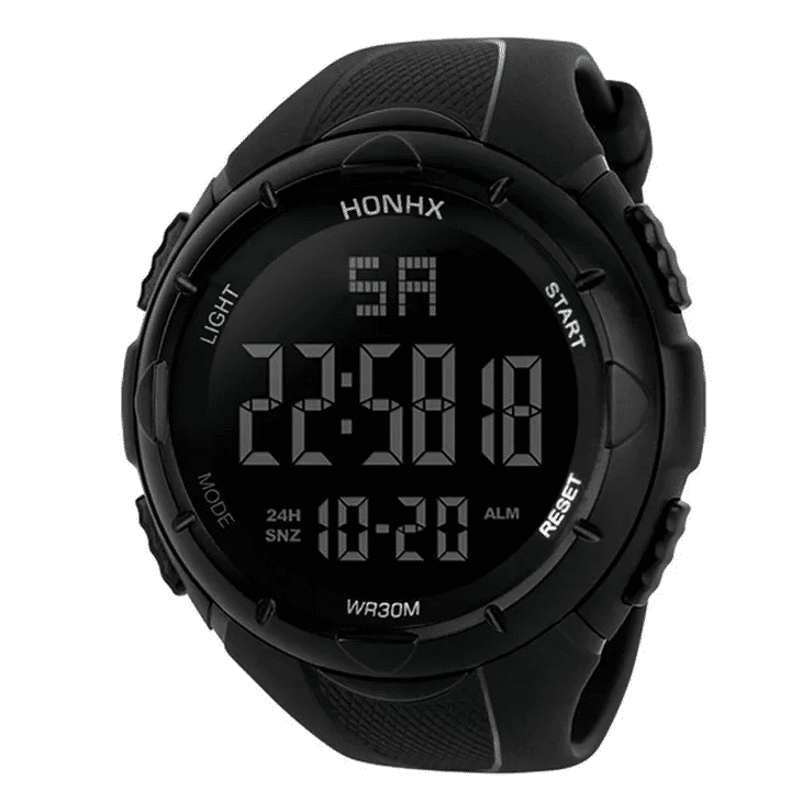 Men's Military Sports Watch Analog Digital LED Waterproof Rubber Strap Black
