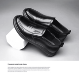 Men's High-Quality Black Leather Loafers: Fashionable Business Casual Driving Shoes