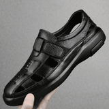 Brave Shop Men's Classic Oxford Sandals: Comfortable Casual Slip-On Loafers, Black