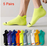 Men's 5-Pair Bright Ankle No-Show Socks: Breathable, Deodorant, Sport & Casual