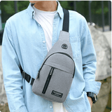 Men's Solid Color Casual Chest Bag - Outdoor Crossbody Sling Pack