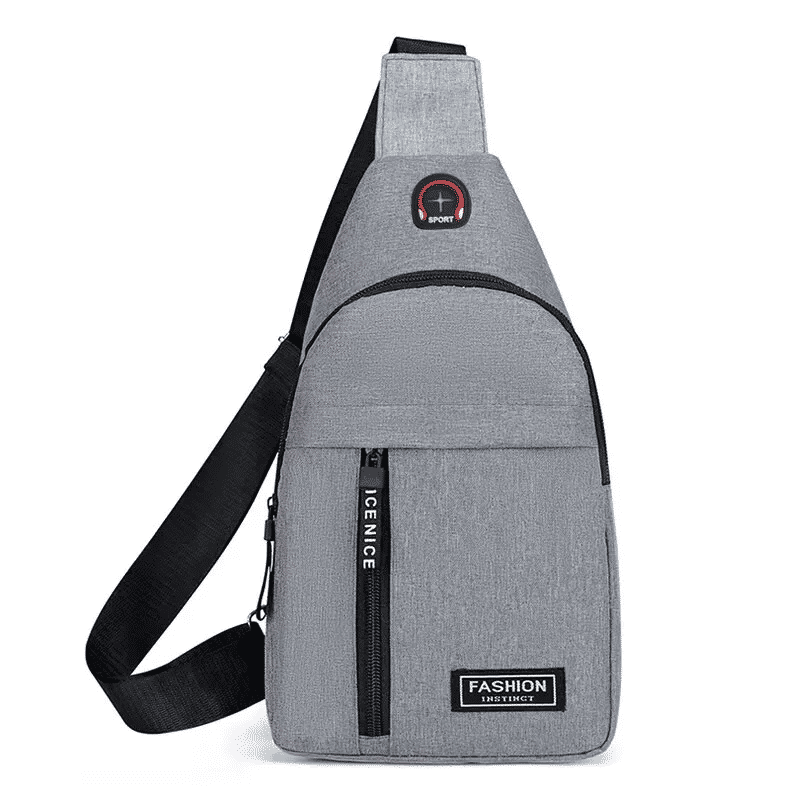 Men's Solid Color Casual Chest Bag - Outdoor Crossbody Sling Pack