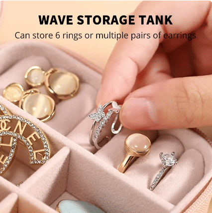 Portable PU Leather Mini Travel Jewelry Organizer for Rings, Earrings, Necklaces