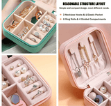 Portable PU Leather Mini Travel Jewelry Organizer for Rings, Earrings, Necklaces