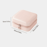 Portable PU Leather Mini Travel Jewelry Organizer for Rings, Earrings, Necklaces