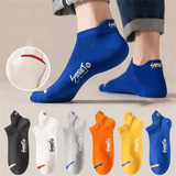 Men's 5-Pair Bright Ankle No-Show Socks: Breathable, Deodorant, Sport & Casual