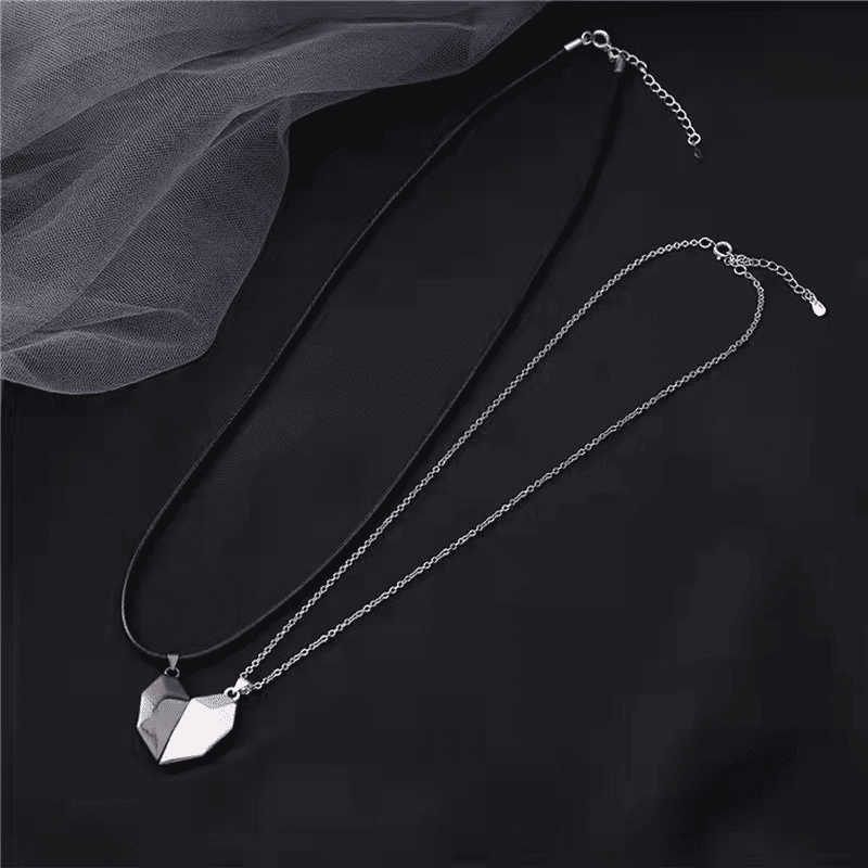 Elegant Couple Heart Initial Choker Necklace Set - Valentine's Day Love Gift