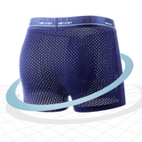 4-Pack Men's Ice Silk Boxer Briefs - Breathable Mesh Summer Underwear