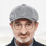 Men's Retro Octagonal Newsboy Cap British Painter Herringbone Flat Hip-Hop Beret