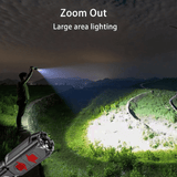 Bright LED Flashlight Rechargeable 2.7oz Portable Long-Range Outdoor Lantern Grey