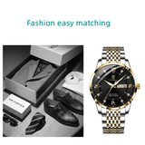 POEDAGAR Men's Waterproof Luminous Quartz Business Watch: Ultra-thin, Calendar, Top Brand