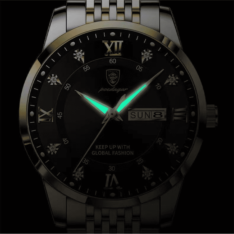 POEDAGAR Men's Waterproof Luminous Quartz Business Watch: Ultra-thin, Calendar, Top Brand