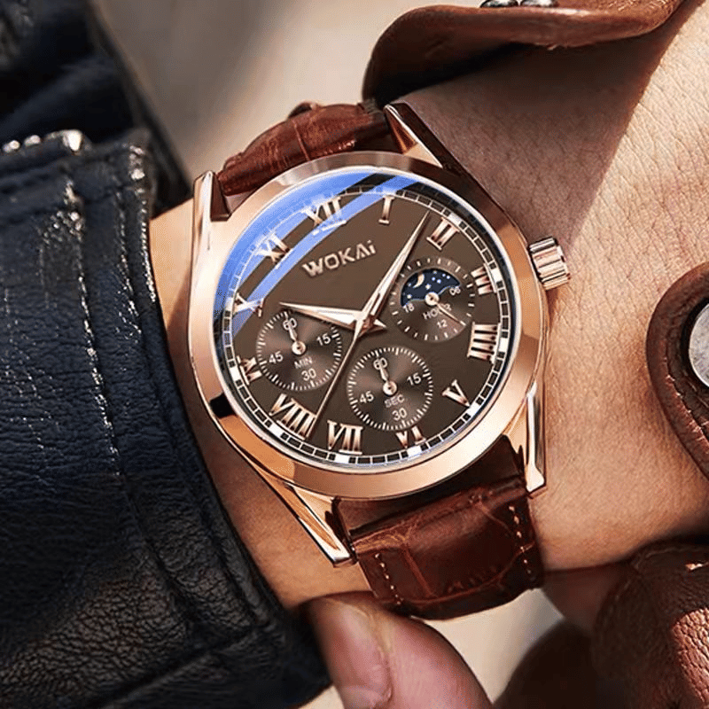 Fashion Retro Leather Business Quartz Watch for Men and Women