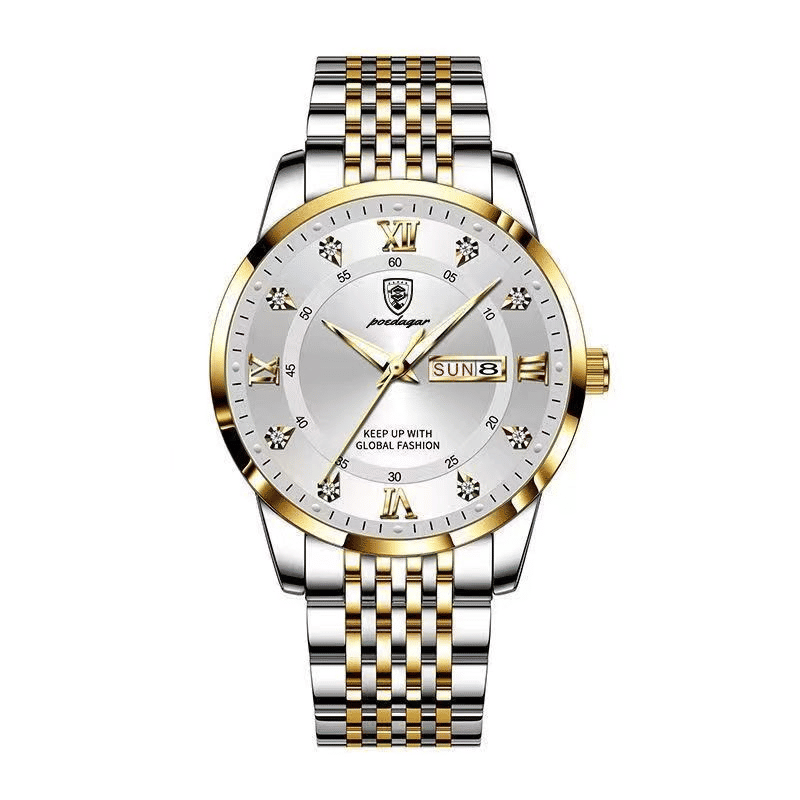 POEDAGAR Men's Waterproof Luminous Quartz Business Watch: Ultra-thin, Calendar, Top Brand