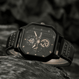 Men's 3-Piece Fashion Quartz Watch and Leather Bracelet Set