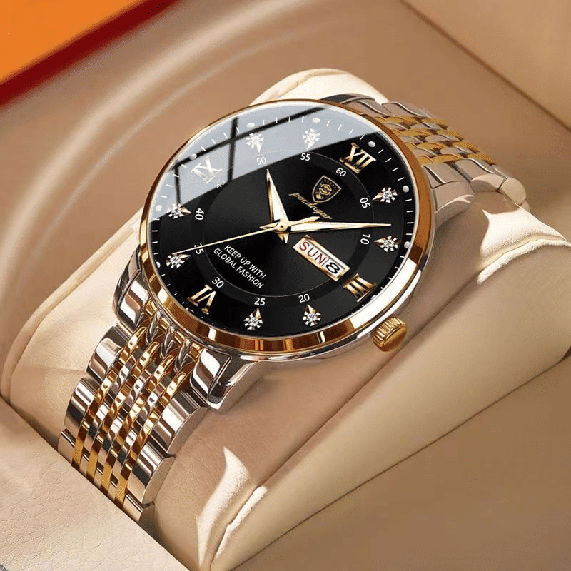 POEDAGAR Men's Waterproof Luminous Quartz Business Watch: Ultra-thin, Calendar, Top Brand