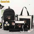 CaseTek 5-Piece Fashion Backpack Set: Durable School, Travel, Bookbags for Teens