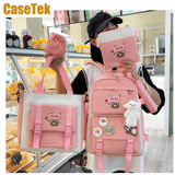 CaseTek 5-Piece Fashion Backpack Set: Durable School, Travel, Bookbags for Teens