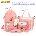 CaseTek 5-Piece Fashion Backpack Set: Durable School, Travel, Bookbags for Teens