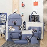 CaseTek 5-Piece Fashion Backpack Set: Durable School, Travel, Bookbags for Teens