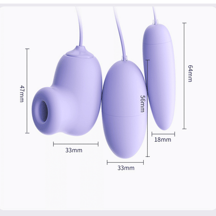 Premium USB Rechargeable Vibrating Egg Massager Set with Suction for Women