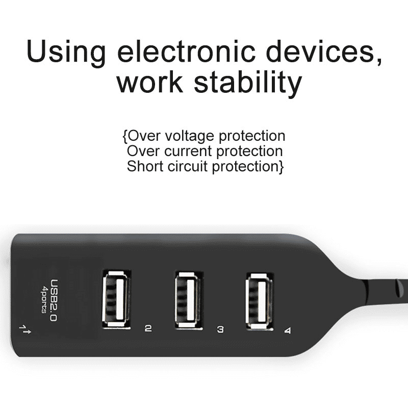 PAFEL 4-Port USB 2.0 Hub Splitter for Desktop Laptop Connectivity