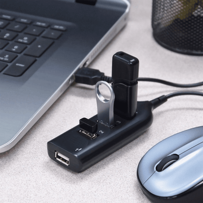PAFEL 4-Port USB 2.0 Hub Splitter for Desktop Laptop Connectivity